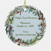 Beatrix Potter Kerstgroeten Keramisch Ornament (Achterkant)