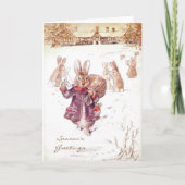Beatrix Potter Kerstgroeten Vakantie Feestdagen Kaart (Voorkant)
