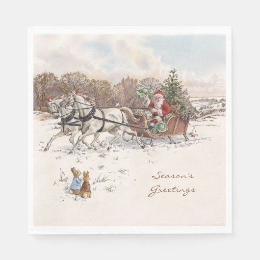  Beatrix Potter Kerstgroeten Vakantie Servet (Voorkant)