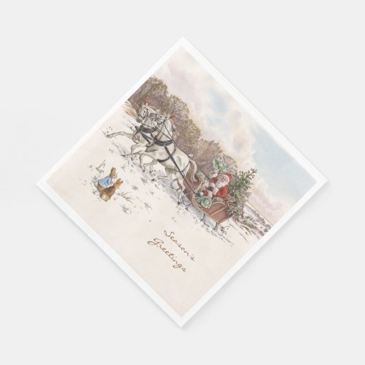  Beatrix Potter Kerstgroeten Vakantie Servet (Hoek)