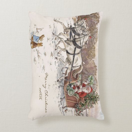 Beatrix Potter Kerstkonijnen en Kerstman Accent Kussen (Voorkant(Verticaal))