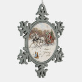  Beatrix Potter Kerstkonijnen en Kerstman Tin Sneeuwvlok Ornament (Links)