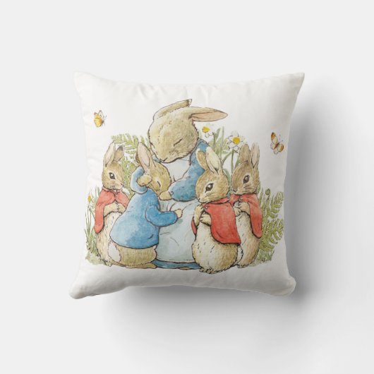 Beatrix Potter Kids Bevestiging Aangepaste Naam  Kussen (Achterkant)
