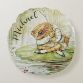 Beatrix Potter-kinderkamer Jeremy Fisher Rond Kussen (Voorkant)