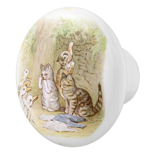 Beatrix Potter, Kitten en Eenden, Keramische Knop (Rechts)