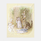 Beatrix Potter Kittens Ducks Fleece Deken (Voorkant)