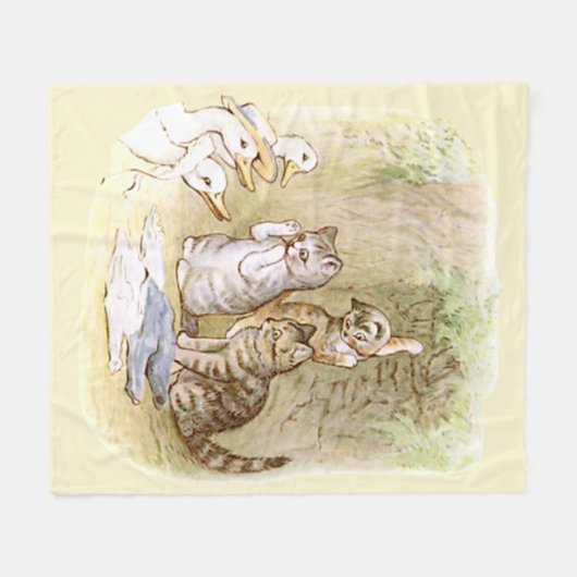 Beatrix Potter Kittens Ducks Fleece Deken (Voorkant (Horizontaal))
