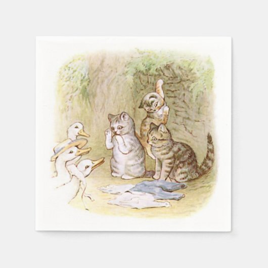 Beatrix Potter, Kittens, Eenden, Aangepast Servetten (Voorkant)