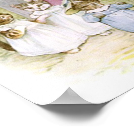Beatrix Potter Kittens Mother Garden Poster (Hoek)