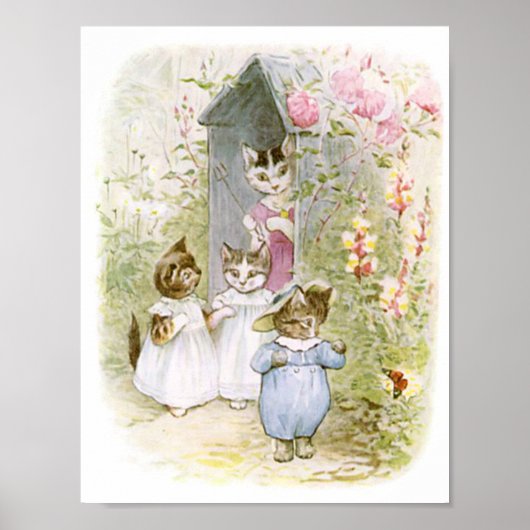 Beatrix Potter Kittens Mother Garden Poster (Voorkant)
