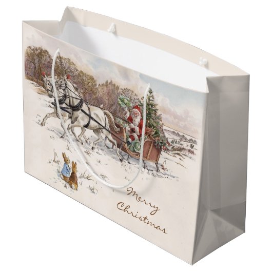  Beatrix Potter Konijn en Kerstmis Groot Cadeauzakje (Achterkant Gekanteld)
