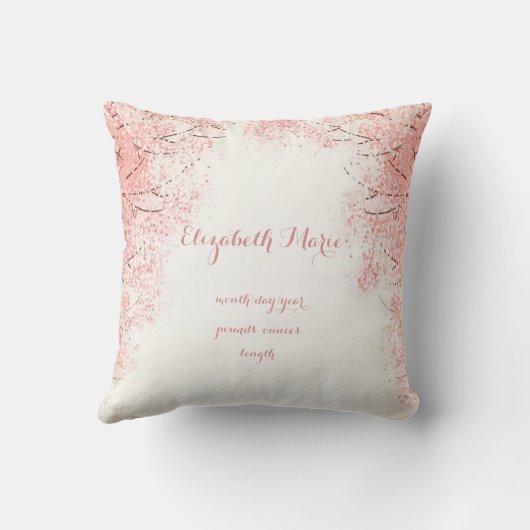 Beatrix Potter Konijnen, Baby Shower, Roze, Op Maa Kussen (Achterkant)