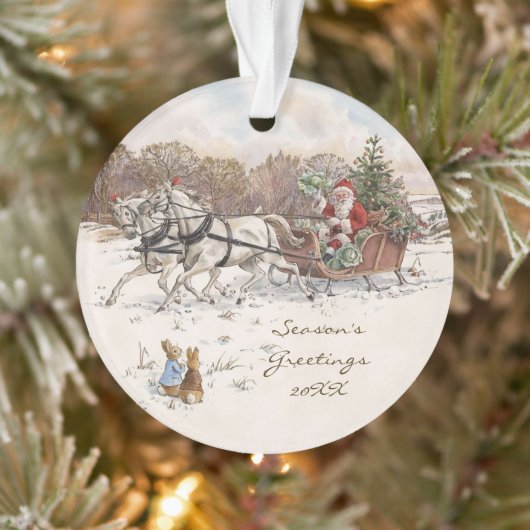 Beatrix Potter Konijnen en Sneeuwman Kerstmis Ornament (Boom)