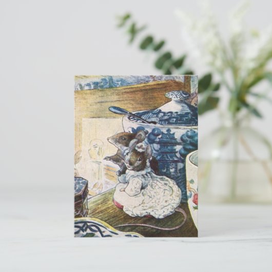 Beatrix Potter Mice Tailor van Gloucester Briefkaart (Staand voorkant)