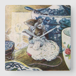  Beatrix Potter Mice Tailor van Gloucester Vierkante Klok