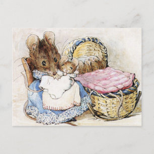Beatrix Potter Moeder en Baby Muizen Briefkaart