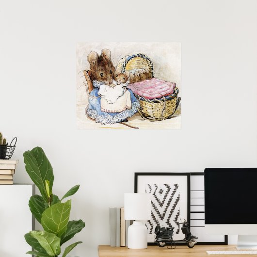 Beatrix Potter Moeder en Baby Muizen Poster (Thuiskantoor)