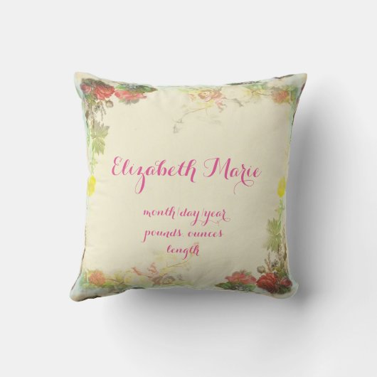 Beatrix Potter, Moeder Konijn, Baby Shower. Kussen (Achterkant)