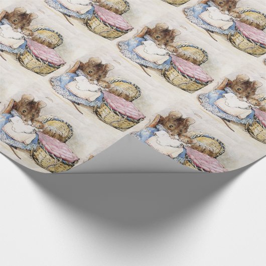 Beatrix Potter, Moeder Muis, Baby Muizen Wieg Cadeaupapier (Hoek)