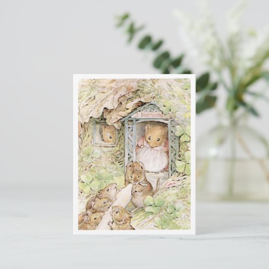 Beatrix Potter Moeder Muis en Kinderen Briefkaart (Staand voorkant)
