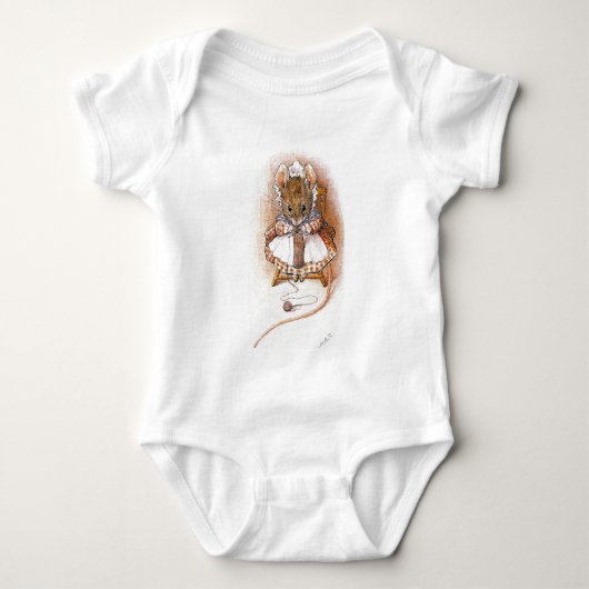 Beatrix Potter Mouse White Schort Bonnet Knitting Romper (Voorkant)