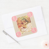 Beatrix potter muis schattig  naaien schattig vierkante sticker (Envelop)