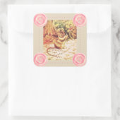 Beatrix potter muis schattig  naaien schattig vierkante sticker (Tas)