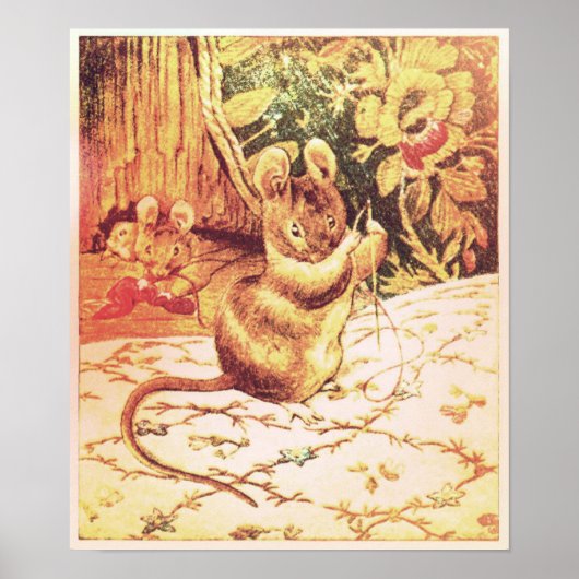 Beatrix potter muis schattige  naai poster (Voorkant)