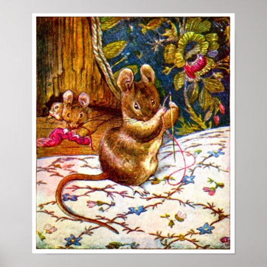 Beatrix potter muis schattige  naai poster (Voorkant)