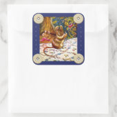 Beatrix potter muis schattige  naai vierkante sticker (Tas)