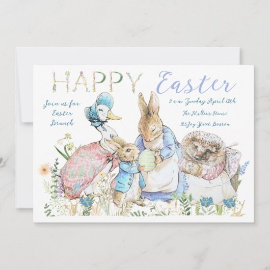 Beatrix Potter Peter de Konijn Paasbrunch Kaart (Voorkant)