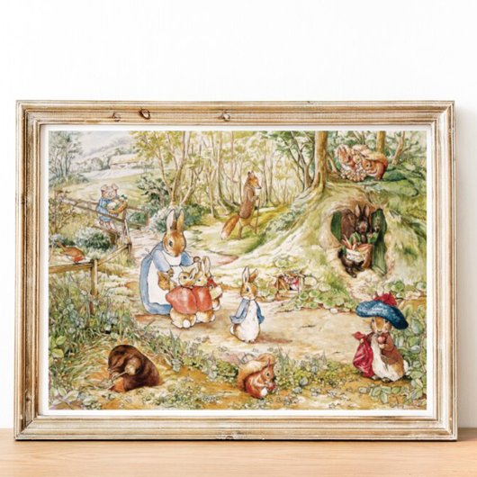Beatrix Potter Peter en Vrienden Boswandeling Poster