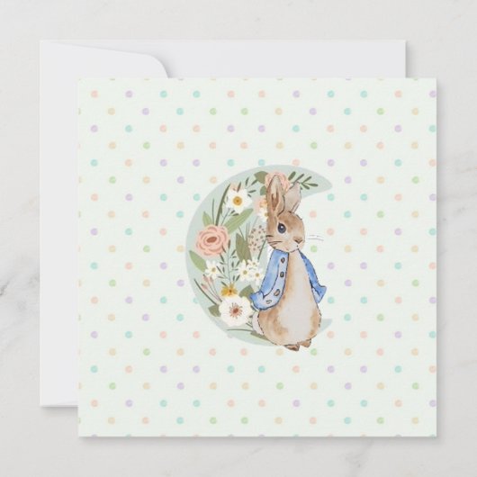 Beatrix Potter Peter het Konijn Baby shower Kaart (Achterkant)