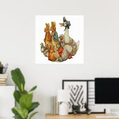 Beatrix Potter Peter het Konijn en Dierenvrienden Poster (Thuiskantoor)