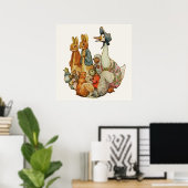 Beatrix Potter Peter het Konijn en Dierenvrienden Poster (Thuiskantoor)