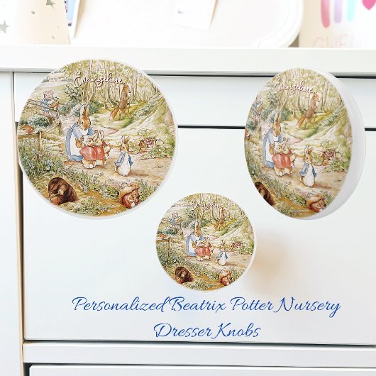 Beatrix Potter Peter het Konijn en Vrienden Keramische Knop