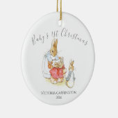 Beatrix Potter Peter Rabbit Baby 1e Kerstmis Keramisch Ornament (Rechts)