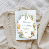 Beatrix Potter Peter Rabbit Blue Baby Shower Kaart