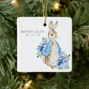 Beatrix Potter Peter Rabbit Blue Gepersonaliseerde Keramisch Ornament