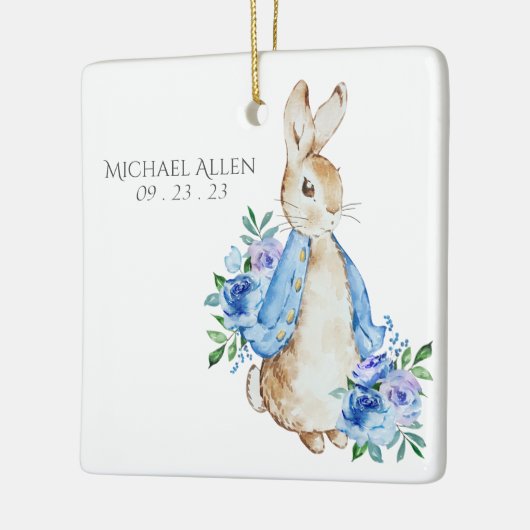 Beatrix Potter Peter Rabbit Blue Gepersonaliseerde Keramisch Ornament (Links)