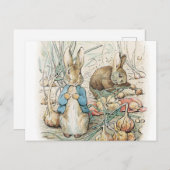 Beatrix Potter Peter Rabbit en Benjamin Bunny Briefkaart (Voorkant / Achterkant)