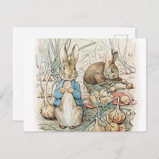 Beatrix Potter Peter Rabbit en Benjamin Bunny Briefkaart (Voorkant / Achterkant)
