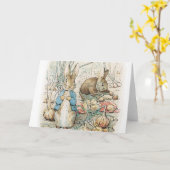 Beatrix Potter Peter Rabbit en Benjamin Bunny Kaart (Gele Bloem)