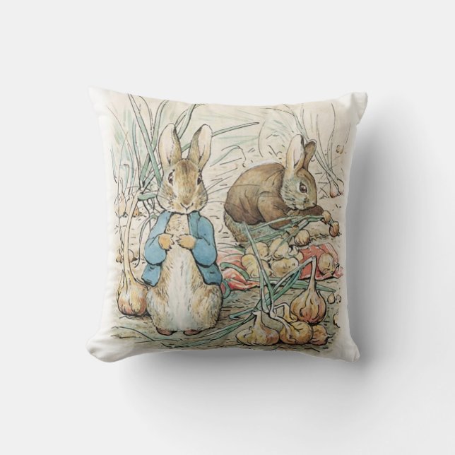 Beatrix Potter Peter Rabbit en Benjamin Bunny Kussen (Voorkant)