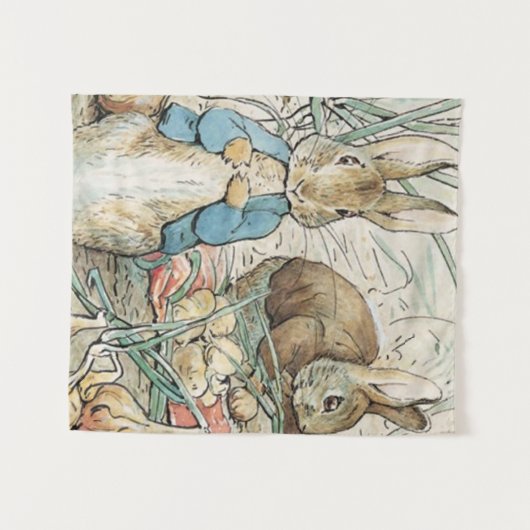 Beatrix Potter Peter Rabbit en Benjamin Bunny Wandkleed (Voorkant (horizontaal))