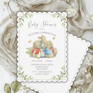 Beatrix Potter Peter Rabbit Groen Baby shower Kaart