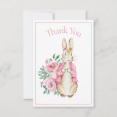 Beatrix Potter Pink Floral Baby shower Hartelijk d Bedankkaart (Voorkant)