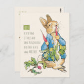 Beatrix Potter Rabbit gorging on radishes CC115 Briefkaart (Voorkant / Achterkant)