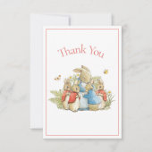 Beatrix Potter Red Baby Girl Shower Bedankkaart (Voorkant)