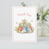 Beatrix Potter Red Baby Girl Shower Bedankkaart (Staand voorkant)